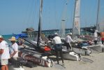 11 b Boats line up on the beach after the finish